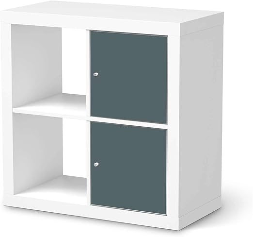 Creatisto Mobel Klebefolie Passend Fur Ikea Kallax Regal 2 Turen Hoch I Mobelsticker Mobel Aufkleber Folie Tattoo I Wohndeko Fur Wohnzimmer Und Schlafzimmer Design Blaugrau Light Amazon De Kuche Haushalt