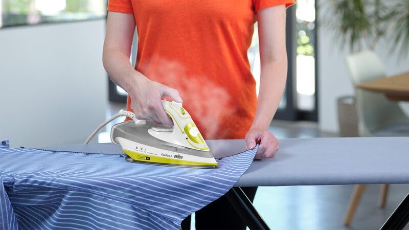FreeStyle 5 – Ferro a vapor com sola SuperCeramic, vapor potente, sistema antigotejamento, ponta de precisão, ferro fácil e suave, amarelo (SI5016YL)