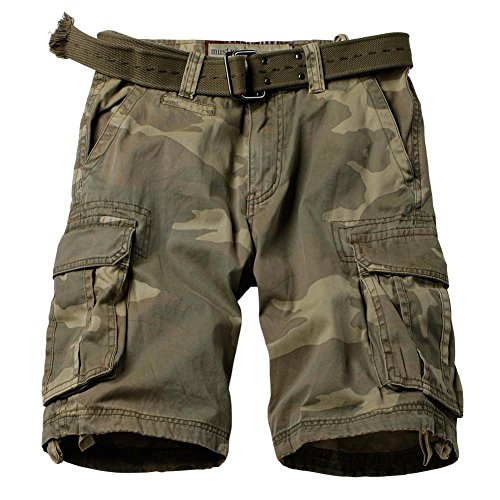 MUST WAY Men's Multi Pocket Slim Fit Cotton Twill Cargo Shorts 8062# C34 Retro XN 34