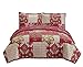 Fancy Collection 3pc Bedspread Bed Cover New (King/California King, Red/Burgundy)