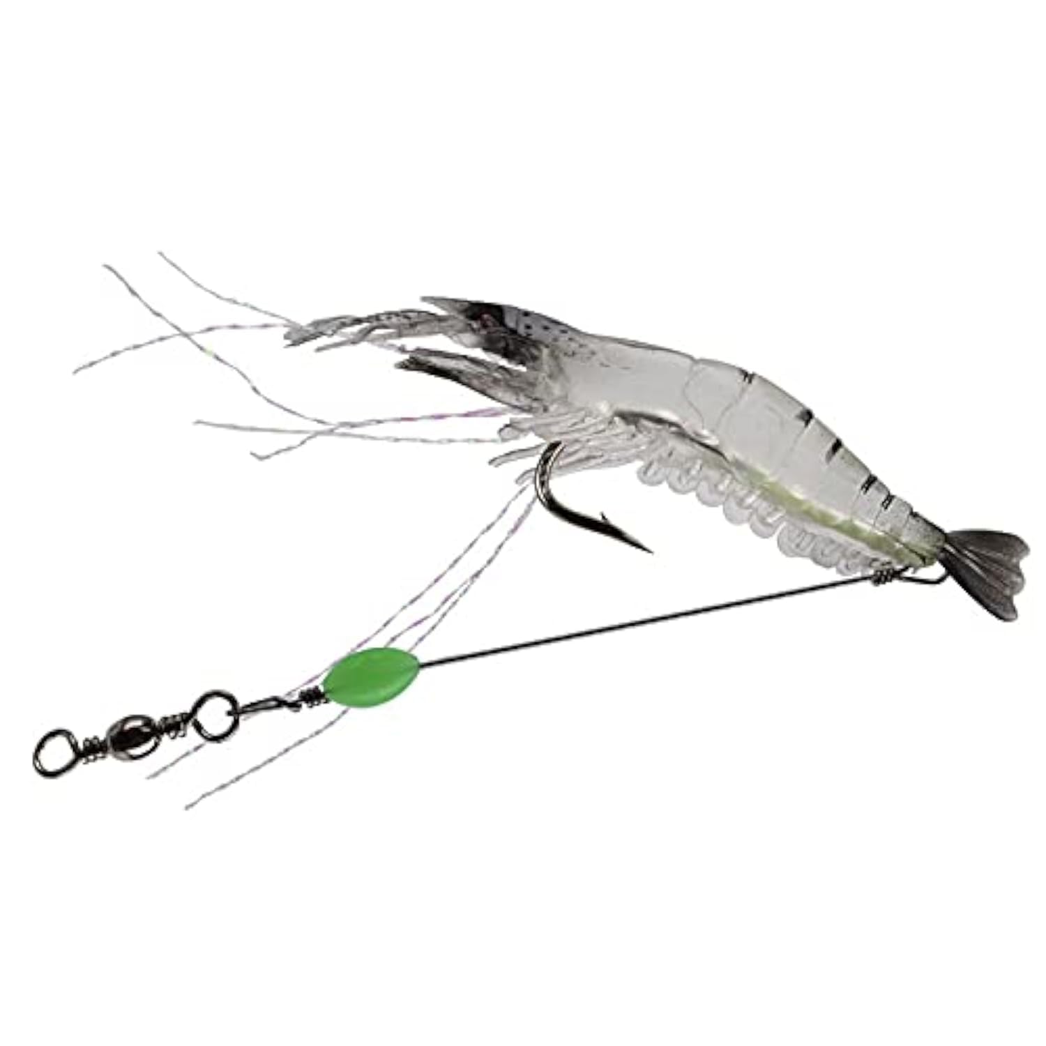 ANCLLO 10pcs Shrimp Bait Set Plastic Shrimp Fishing Lures Soft Luminous Fishing Lure with Sharp Hook Fishing Tackles