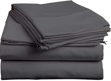 Amazon Com Giza Dream Sheets King Sheets Giza Cotton Sheets King Size Giza Dream Sheets Giza Cotton Bed Sheet Set King Giza Cotton Sheet Set 4 Pcs Charcoal Grey Solid Home Kitchen