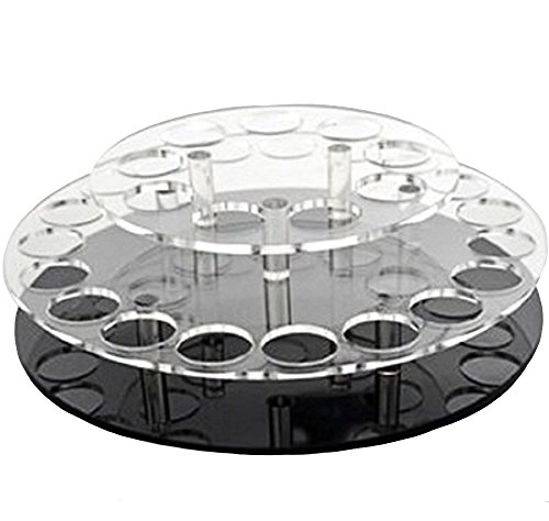 KLOUD City Clear Acrylic Rotatable 28-hole Organizer Display Holder for Lipstick Cosmetic Nail Polish