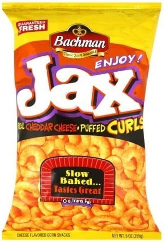 Bachman Jax Cheddar Cheese Puffed Curls 9.75 Oz (Pack of 3) by Bachman Pretzels