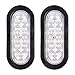 Astra Depot 2pcs Bright White 6000K Oval 10 LED Clear Lens Backup Reverse Fog Light Bulb Grommet Plug Car Truck Trailer RV UTE UTV Boat Van