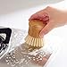 Huibot Bamboo Vegetable Brush Round Handle Natural Fruit Dish Scrubber (1pcs)