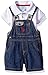U.S. Polo Assn. Baby Boys' 2 Piece Polo Shirt and Shortall Set, Blue, 3/6 Months