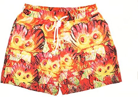Mucha Men Swimwear Volley Swim Trunk :: Men's Board Shorts With Pockets :: Runner Sports Surf Shorts (Medium, Owls)