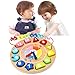 Lewo Wooden Educational Toys Shapes Sorting Teaching Clock Lacing Beads Games for Kids