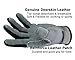 OZERO Utility Work Gloves Flex Deerskin Leather Touch Screen Garden Glove for Yard Working/Gardening/Bike Cycling/DIY/Mechanic for Women and Men (Gray,Small)