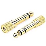 1/4 to 3.5mm adapter, Posugear 6.35mm (1/4 inch) Male to 3.5mm (1/8 inch) Female Gold Plated Stereo Headphone Audio Adapter - 2 Pack