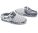 ofoot Womens Comfortable House Bedroom Slippers Soft Knit Fleece Fur Lined Non Slip Rubber Sole Indoor Outdoor (White/Gray, US 11-12)