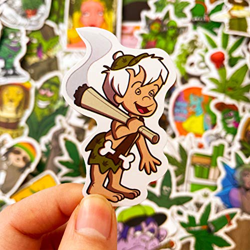 Weed Stickers for Laptop, 100pcs Marijuana Stickers for Teen, Adults, Waterproof Stickers for Water Bottles, Hydro Flask, Computer, Phone Case, Vinyl Stickers Decals