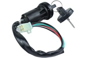 HARIFOGER 4 Pin Ignition Switch Key Set with Cap for 50cc 70cc 90cc 110cc 125cc 150cc 200cc 250cc TaoTao SUNL Chinese ATV Dirt Bike Electric Scooter