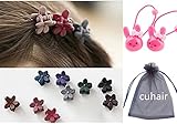 cuhair(TM) 10pcs bangs mini hair claw clip hair pin flower for girl mix colored
