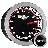 GlowShift Tinted 100 PSI Fuel Pressure Gauge
