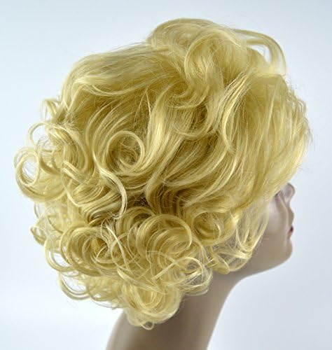 Leyee Women Short Golden Blonde Wavy Hair Kanekalon Synthetic Wigs Cosplay Marilyn Monroe