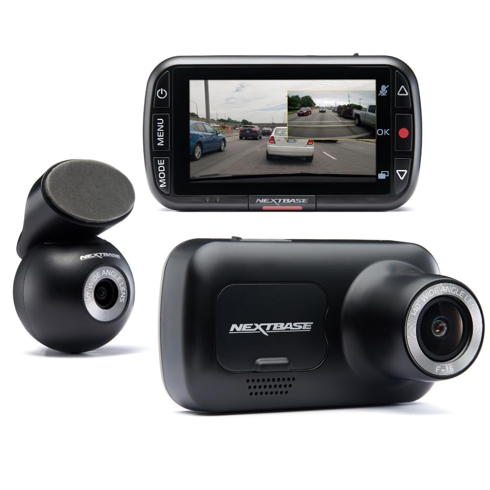 Nextbase 222XR Dash Cam Front and Rear Camera - 1080p Full HD Car Camera Dashcam - Night Vision, Intelligent Parking Mode, G-Sensor, Motion Detection, Loop Recording, 2.5" IPS Screen, Magnetic Mount