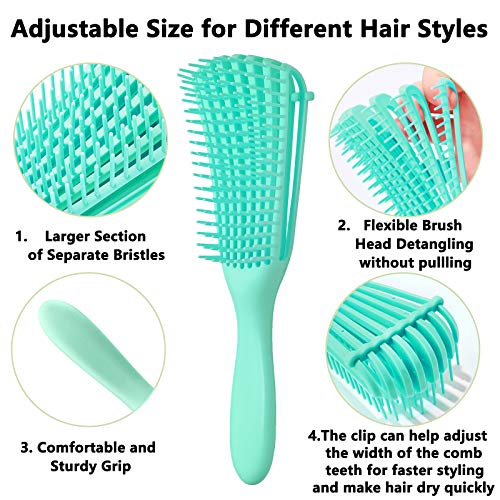 6 Pieces Detangling Hair Brush Set,Detangler Brush With Edge Brush