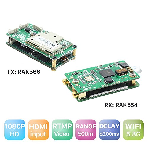 RAKWireless Flylink HD Wireless HDMI Video Transmitter and Receiver 5.8G WiFi, Video Drone/FPV, Wireless HD Video Transmitter/HDMI