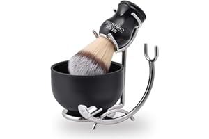 JEQUIL&CORENVEO Deluxe Shaving Kit for Men, 3 in 1 Shaving Set Includes Shaving Brush, Shaving Bowl, Razor & Brush Holder