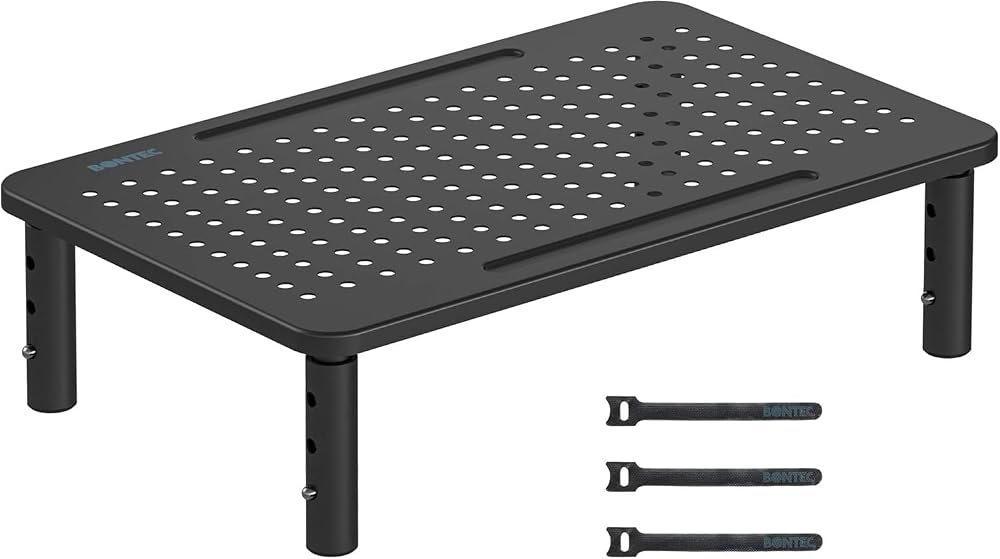 BONTEC Adjustable Monitor Stand Ergonomic Riser 3 Height Levels 100/120/140mm