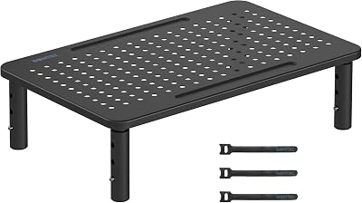 BONTEC Adjustable Monitor Stand Ergonomic Riser 3 Height Levels 100/120/140mm