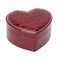 happyday04 Creative Leather Jewelry Box Multi-Layer Heart-Shaped Travel Portable Jewelry Box Earrings Storage Box