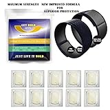 GET BOLD SPORTS Waterproof Mosquito Repellent Bracelet, Pack of 2 / 10 Refills - Black