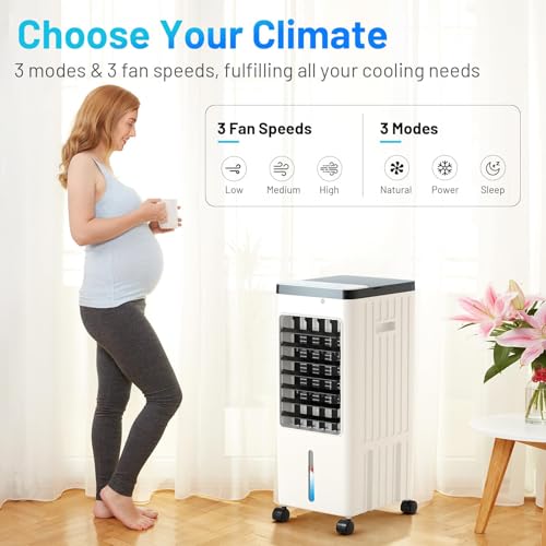 Portable Air Conditioners,Evaporative Swamp Air Cooler 3-in-1 Free Standing Cooling AC Unit with Fan & Humidifier,Windowless Portable AC Unit with Remote, Fast Cooling, 7H Timer for Bedroom,Office