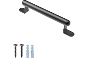BeneLabel 9" Barn Door Pull Handle, Metal Fence Gate Pull Handle, Heavy Duty Sliding Door Handle for Gate Barn Door, Closet, Garage, Drawer, Towel Bar, Stairs, Includes Install Hardware, Black