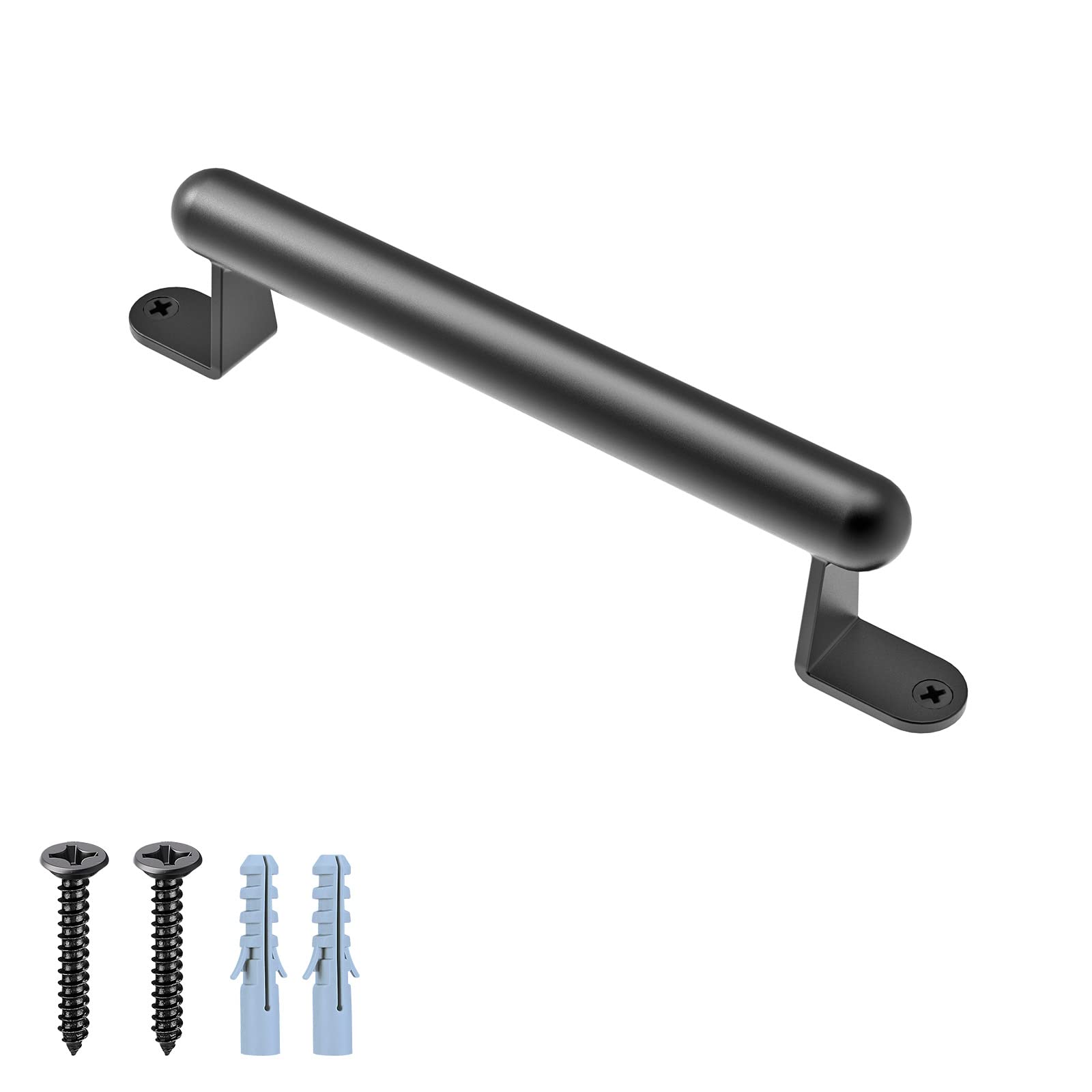 BeneLabel Metal Grab Rail, 18cm Kids Disabled Elderly Safety Grab Bar Wall Mounted Staircase Handrail Black Bathroom Hand Rail Door Handle for Indoor Outdoor Playground/Garden/Showers/Toilet/Bunk Bed