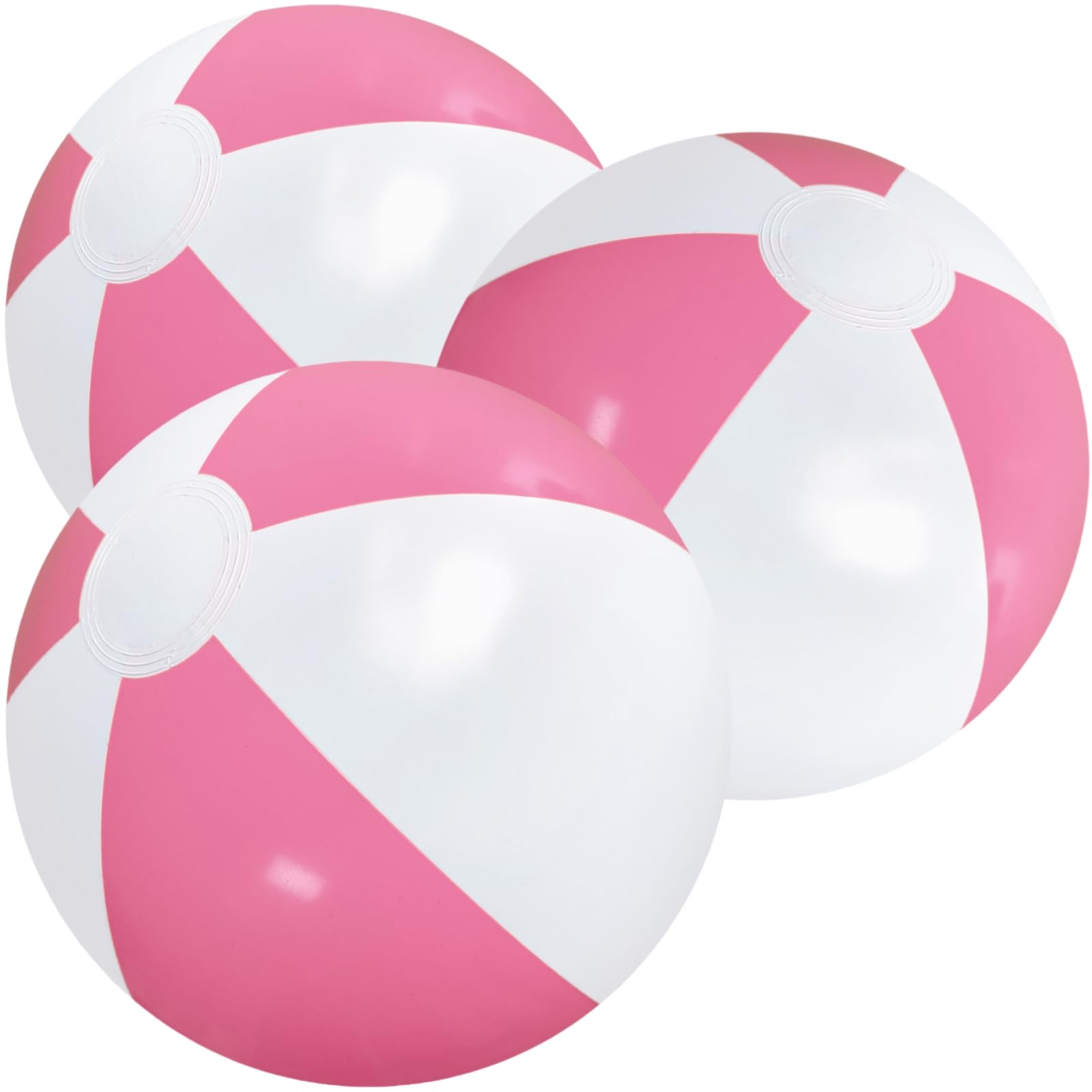 Photo 1 of GCQJOQ Inflatable Beach Balls, Pink White, Set of 3, for Parties, Beach, Pools & Play, 20 Inches After Inflation