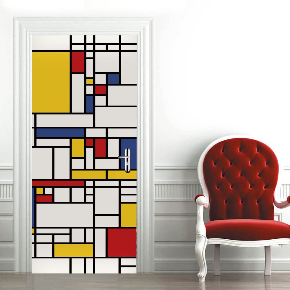 3D Door Mural Art Office Art Door Stickers for Interior Doors, Bedroom Living Room Bathroom House Decoration 30.3" x 78.7"