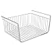 mDesign Under Shelf Hanging Wire Storage Basket for Kitchen Pantry - Silver