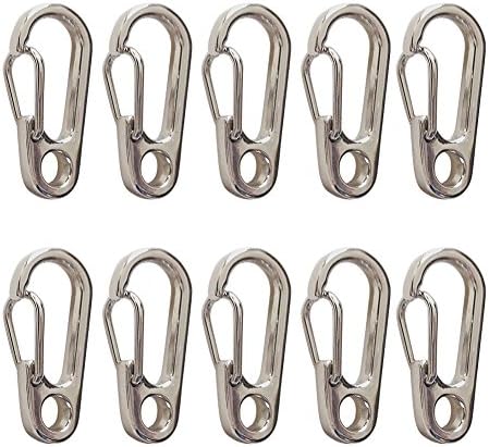 Pasway Hanging Buckle 10Pcs D Shape Mini Spring Backpack Clasps Climbing Carabiners Keychain Camping Bottle Hooks Paracord Tactical Survival Gear