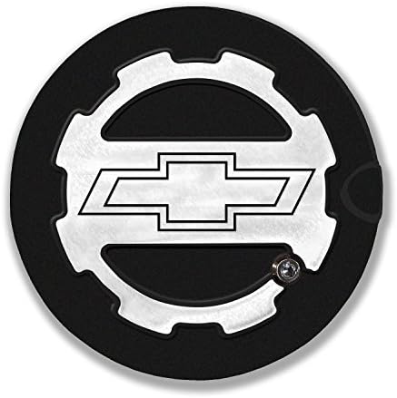 American Brother Designs ABD-1406BTLGB Matte Black Powder Coat Silverado (Bowtie Logo) Locking Fuel Door Line Grained Two Toned