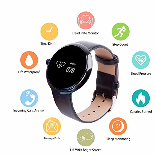 iRapid Fitness Tracker Heart Rate Monitor Blood Pressure Bracelet Sedentary Reminding Sports Smart Watch Waterproof Bracelet for IOS/Android System Smart phones with OLED Touch