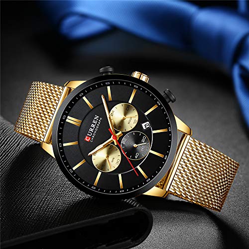 Reloj de pulsera para hombre con cronógrafo, resistente al agua, reloj de pulsera de cuarzo para negocios - Imagen 5