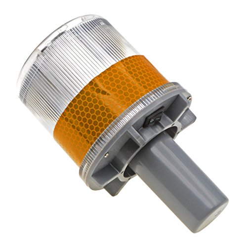 Penck Solar LED Warning Light Waterproof Driveway Lights Flashing Barricade Light Road Construction Safety Signs Flash Traffic Marina Dock Barge Boat Safety Beacon Light Yellow
