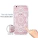 iPhone 6s Case, FiveBox 3-Pack Ultra Thin [Shockproof] Silicone TPU Gel Clear Case, Henna White Floral Paisley Flower Mandala Flowers Pattern Hard Back Protective Bumper Case for iPhone 6, iPhone 6s