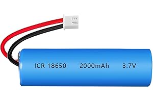 3.7V Lithium Ion Battery Pack 2000mAh 18650 Rechargeable Li-ion Cell XH2.54-2P Connector for RC Car DIY, Fishing Light Replac