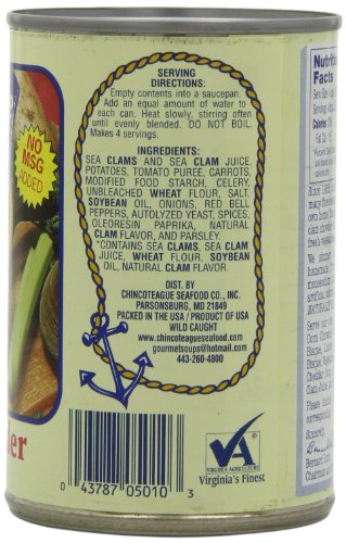 Chincoteague Seafood Manhattan Clam Chowder, 15-Ounce Cans (Pack of 12) - Thumbnail 4