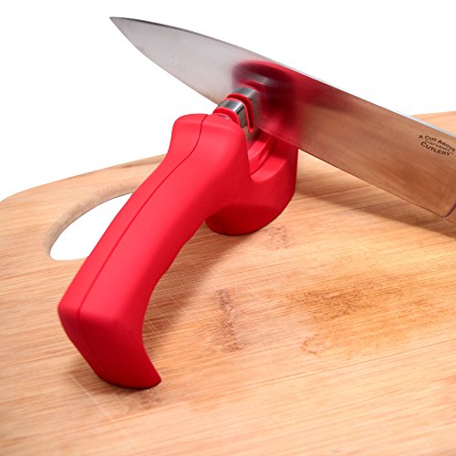A Cut Above Cutlery Knife Sharpener - Quickly Sharpen Steel and Ceramic Knives Accurately- Easy to Use. Get Professional Results in Your Own Home - No Experience Needed! (1)