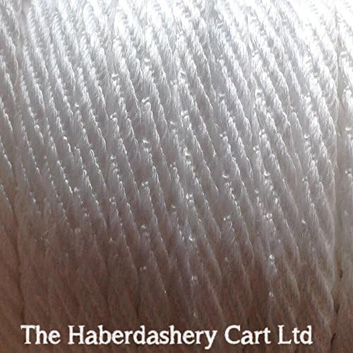 White 5mm Berisfords Barley Twist Rope - 4 metres