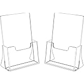HIIMIEI Brochure Holder 8.5 x 5.5 inches, Acrylic Flyer Holder with 2 Pack | Plastic Stands for Displaying Magazines, Pamphlets, Literature, Brochures, Booklets, Menu