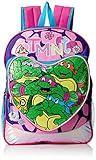 Teenage Mutant Ninja Turtles Little Girls Heart Pocket 16 Inch Backpack, Green/Pink, One Size