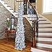 MACTING 5ft Pop up Christmas Tinsel Tree with Lights, Easy-Assembly Coastal Glittery Pencil Tree for Home Holiday Party Winter Xmas Decorations (Silver)