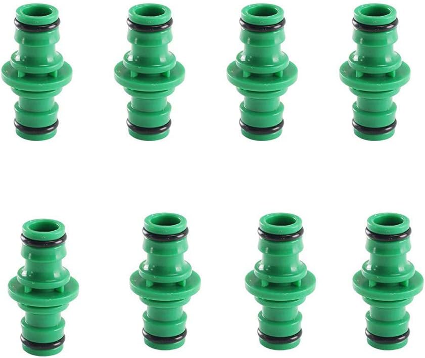 Sprießen 8 Pack Double Male Hose Connectors Extender,Quick Connector for Join Garden Hose Pipe Tube for Join Garden 1/2 Inch Hose Pipe Tube (Green)