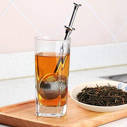 Xloey Tea Strainers, Long-Handle Tea Infuser ball (2 Pack) for Loose Leaf Tea, Stainless Steel loose leaf tea infuser